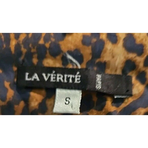 La Verite Light Top Womens Small Leppard Print Animal Flutter Sleeves - Picture 3 of 6